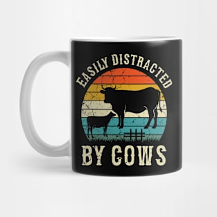 Easily Distracted By Cows Farmer Funny Cows, Cows lovers Mug